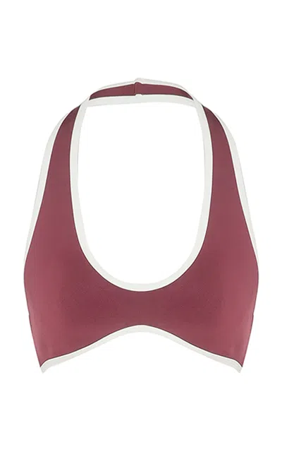 Zimmermann Clash Jersey Bralette In Burgundy
