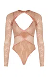 Zimmermann Clash Lace Bodysuit In Neutral