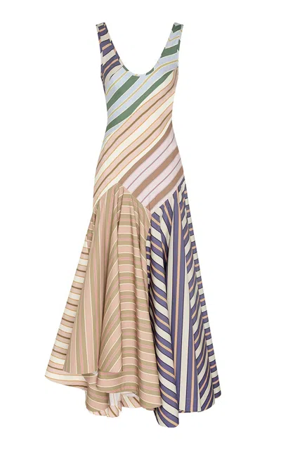 Zimmermann Clash Poplin Cotton Maxi Dress In Multi
