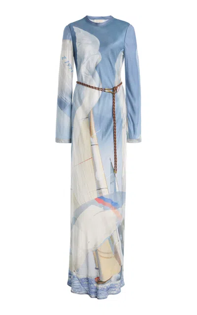 Zimmermann Clash Sail Jersey Maxi Dress In Multi
