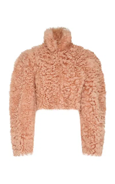 Zimmermann Clash Shearling Jacket In Animal Print