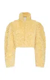 Zimmermann Clash Shearling Jacket In Yellow
