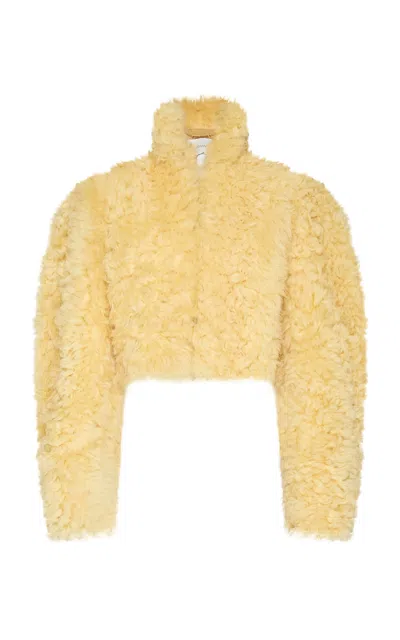Zimmermann Clash Shearling Jacket In Yellow