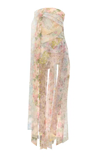 Zimmermann Clash Silk Ribbon Mini Dress In Pink