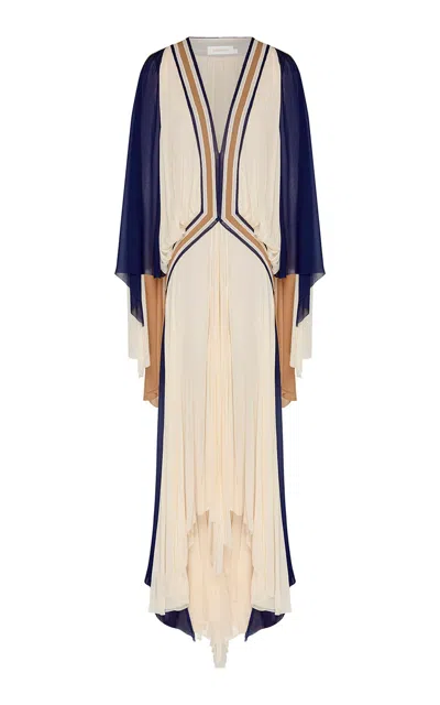 Zimmermann Clash Spliced Maxi Dress In Blue
