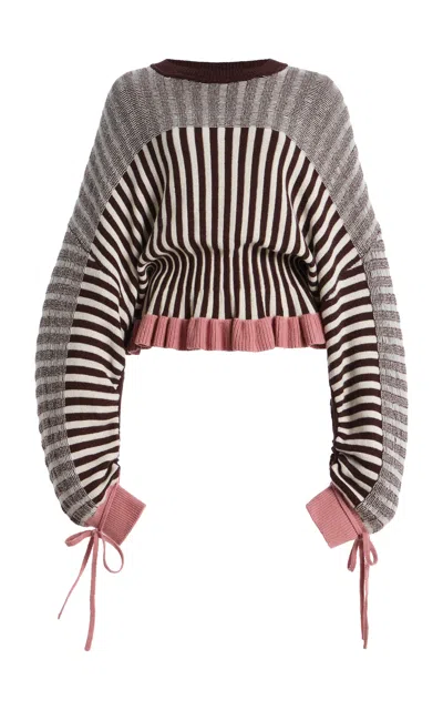 Zimmermann Clash Wool-blend Sweater In Brown