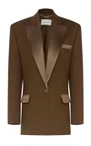 Zimmermann Clash Wool-blend Tuxedo Jacket In Brown