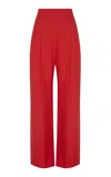 Zimmermann Clash Wool-blend Tuxedo Straight-leg Pants In Red