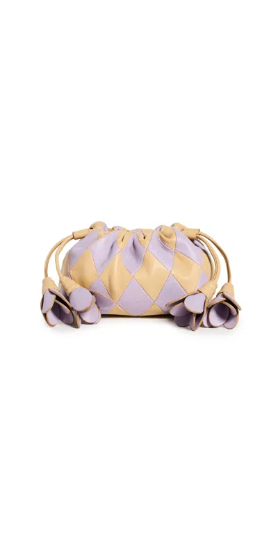 Zimmermann Cloud 91 Small Leather Clutch Lilac Sand In Black