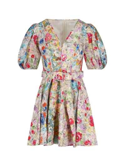 Zimmermann 'clover' Mini Dress In Multi