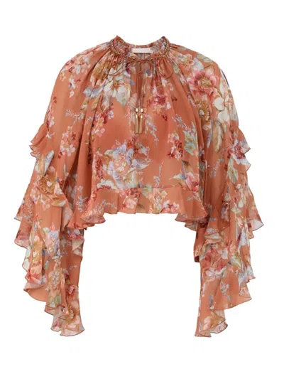 Zimmermann Cnfl Blouse In Caramel