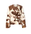 Zimmermann Animal Print Faux Fur Long Sleeve Jacket In Multi