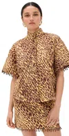 Zimmermann Coco Bead-embellished Leopard-print Cotton Shirt