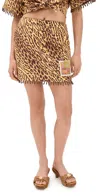 Zimmermann Coco Leopard Print Beaded Fringe Skirt In Animal Print