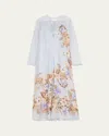 Zimmermann Coco Neck-tie Maxi Dress In Gray