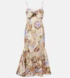 Zimmermann Coco Bow-detail Floral Linen Midi Dress