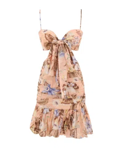 Zimmermann Coco Printed Cotton Mini Dress In Multi