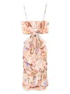 Zimmermann Coco Floral Cotton Minidress In Pink