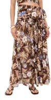 Zimmermann Coco Belted Pleated Floral-print Cotton-voile Maxi Skirt