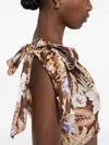 Zimmermann Coco Crop Bodice Chocolate Multi Floral In Brown