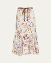 Zimmermann Coco Fit-&-flare Midi Skirt In Multi