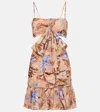 Zimmermann Coco Floral Cotton Minidress In Multi