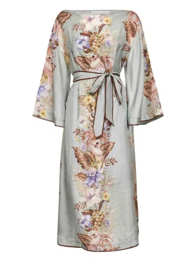 Zimmermann Midi Dress In Gray