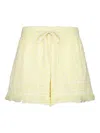 Zimmermann Coco Fringed Jacquard Shorts In Yellow