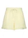 Zimmermann Coco Fringed Cotton-terry Jacquard Shorts In Yellow
