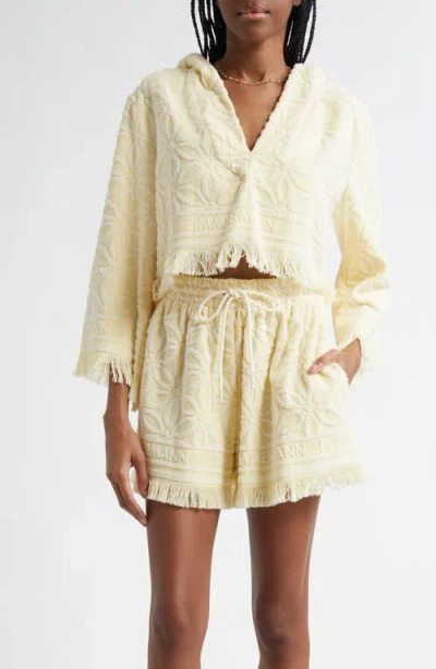 Zimmermann Coco Jacquard Terry Cloth Hooded Top