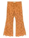 Zimmermann Womens Biscuit Coco Lace Flared Woven Trousers Xs