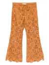 Zimmermann Womens Biscuit Coco Lace Flared Woven Trousers Xs