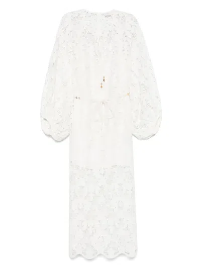 ZIMMERMANN COCO LACE MIDI DRESS