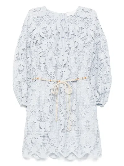 Zimmermann Sky Blue Coco Lace Mini Dress