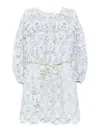 Zimmermann Coco Lace Mini Dress In Blue
