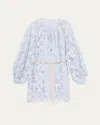 Zimmermann Coco Lace Mini Dress In Blue