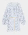 Zimmermann Coco Lace Mini Dress In Blue