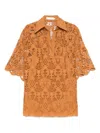 Zimmermann Womens Biscuit Coco Lace V-neck Woven Top Xs