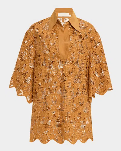 ZIMMERMANN COCO LACE TUNIC TOP