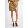 Zimmermann Coco Leopard Print Beaded Fringe Skirt In Animal Print