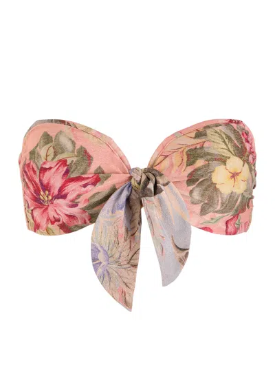 Zimmermann Womens Pink Multi Floral Coco Scarf-tie Bikini Top Xs