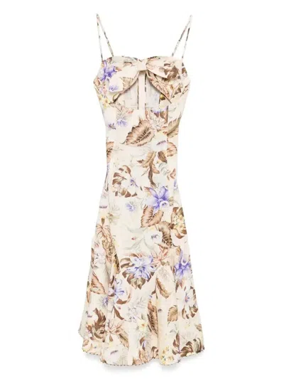 ZIMMERMANN COCO MIDI DRESS - WOMEN'S - LINEN/FLAX/COTTON