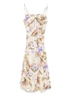 Zimmermann Coco Bow-detail Floral Linen Midi Dress