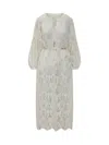 Zimmermann Womens Ivory Coco Lace Woven Midi Dress In White