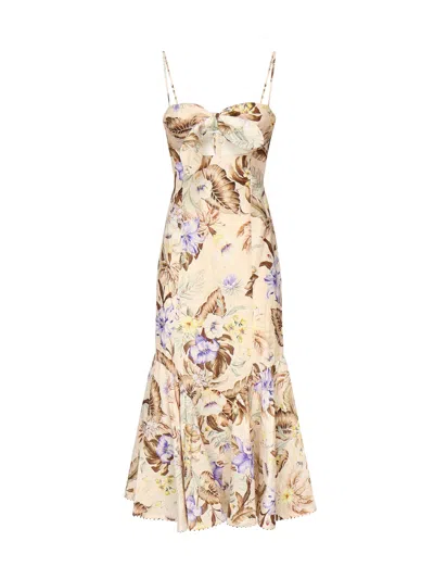 Zimmermann Coco Midi Dress In Multi