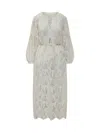 Zimmermann Coco Lace Midi Dress In Neutral