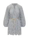 Zimmermann Coco Lace Mini Dress In Blue