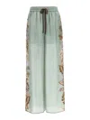 Zimmermann Relaxed Floral Print Wide Pants With Drawstring Waist In Blue