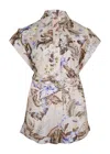 Zimmermann Coco Playsuit Cream Multi Flora