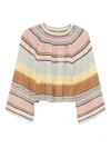 Zimmermann Coco Pleated Striped Top In Multi